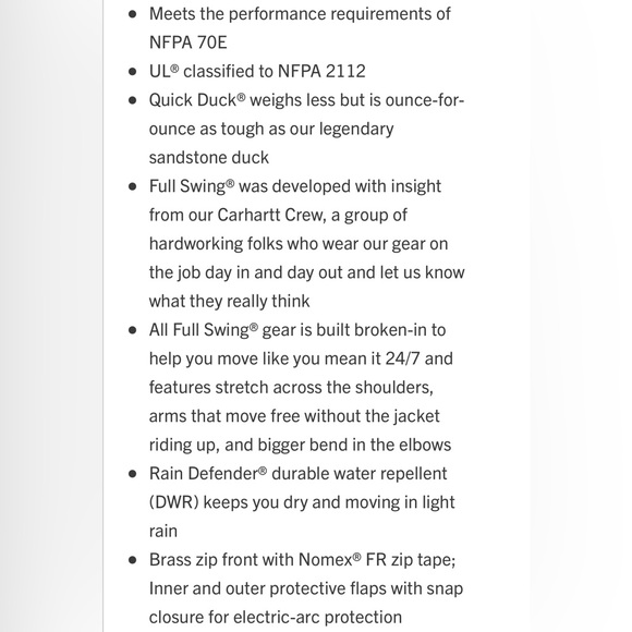 Carhartt FR Full Swing, Navy, Mens XL jacket - Picture 15 of 16